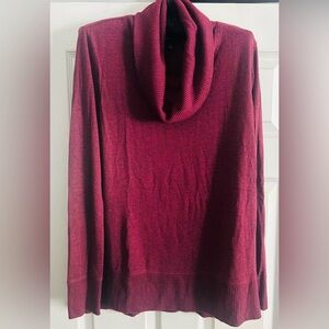AB STUDIO SWEATER DRESS COWL NECK TUNIC PLUM SZ LARGE